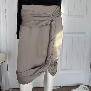 Emanuel Ungaro Asymmetrical light gray silk Skirt